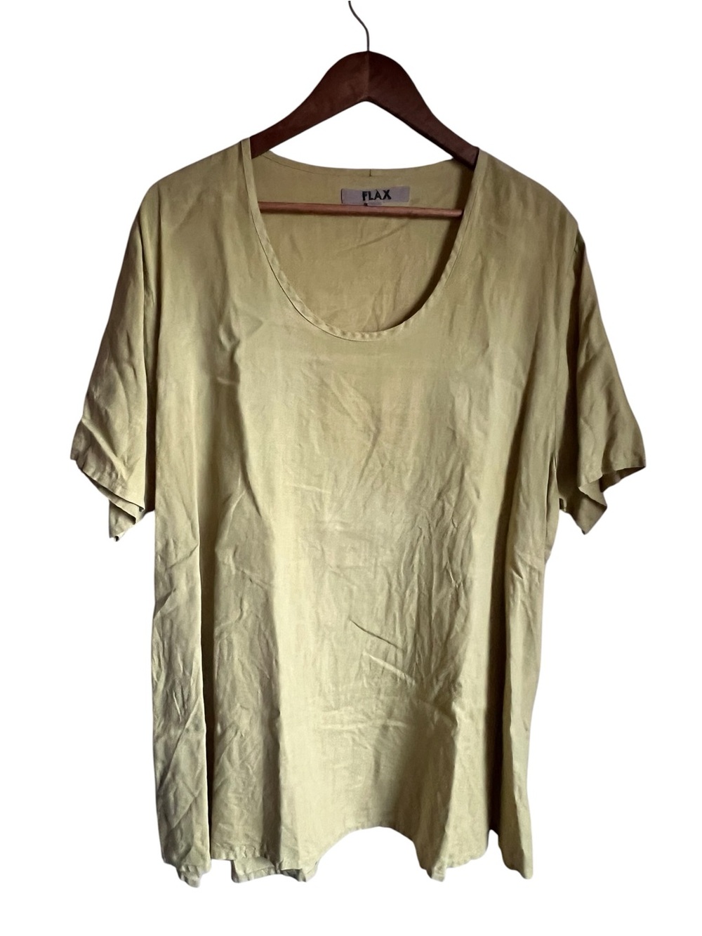 FLAX Jeanne Engelhart Oversized Womens Large Linen Short Sleeve Lagenlook Boho